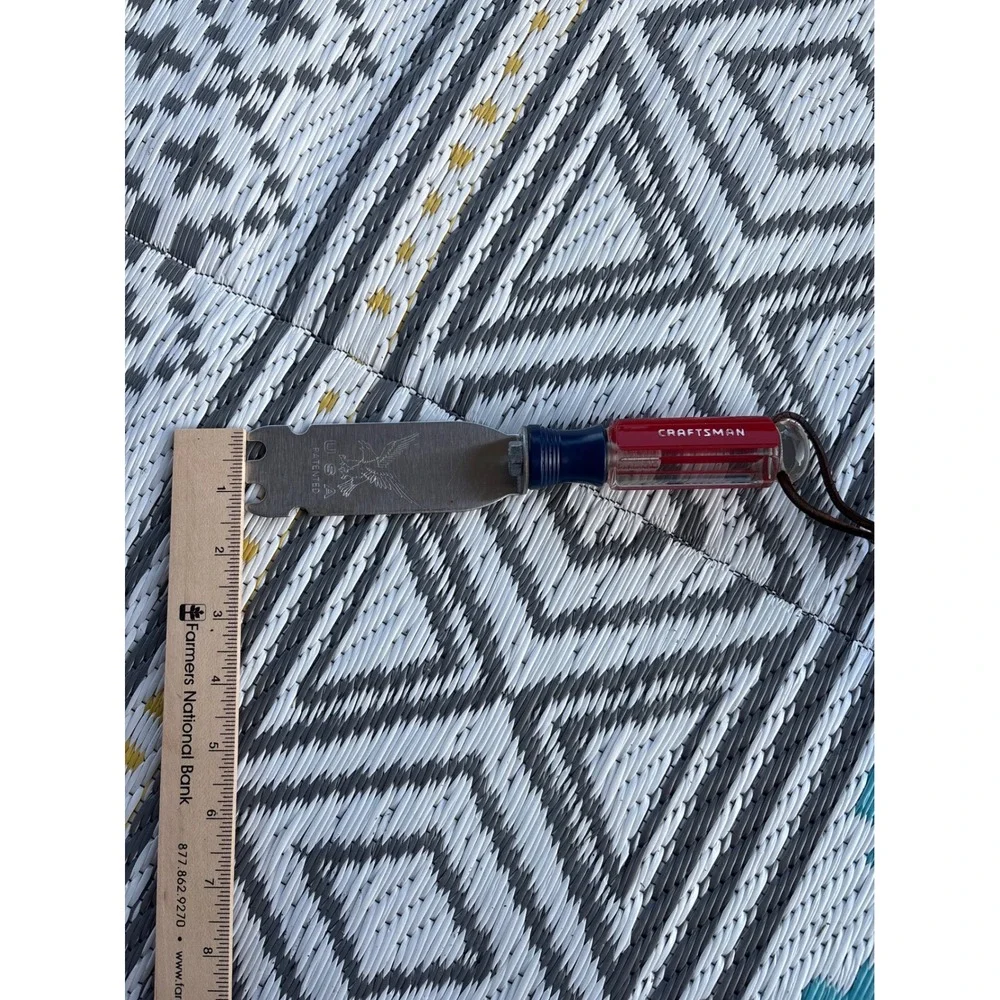 Craftsman Grill Cleaner Multi Tool Kitchen Utensil USA Patented Eagle Red Blue